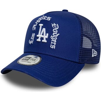 Casquette trucker bleue A Frame Wordmark Los Angeles Dodgers MLB New Era