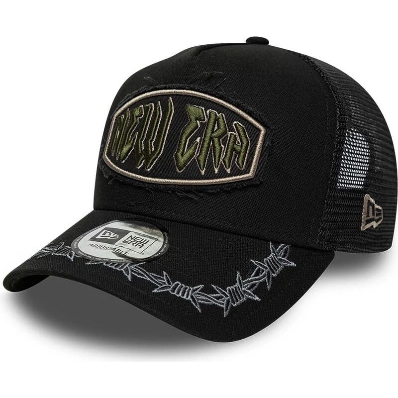 casquette-trucker-noire-e-frame-distressed-patch-new-era casquette-trucker-noire-e-frame-distressed-patch-new-era
