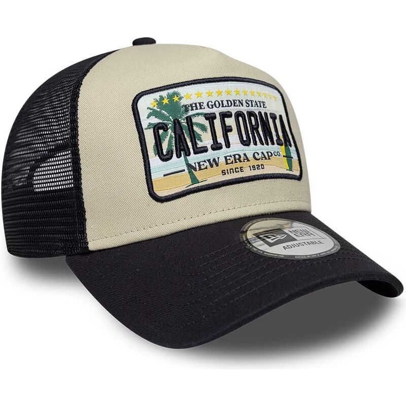 mutzen-gebogen-beige-snapback-a-frame-license-plate-der-california-von-new-era
