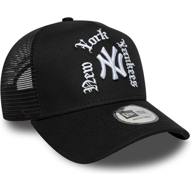 casquette-trucker-noire-a-frame-wordmark-new-york-yankees-mlb-new-era