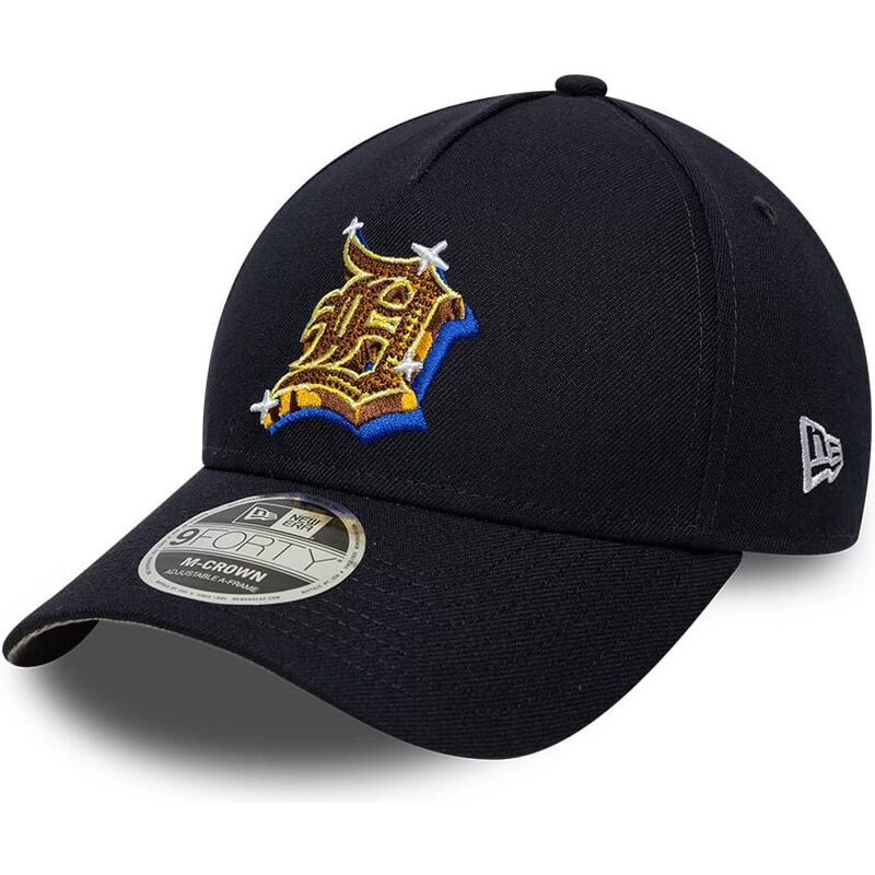 mutzen-gebogen-marineblau-snapback-9forty-m-crown-a-frame-emblem-der-detroit-tigers-mlb-von-new-era