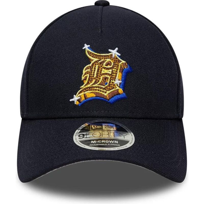 mutzen-gebogen-marineblau-snapback-9forty-m-crown-a-frame-emblem-der-detroit-tigers-mlb-von-new-era