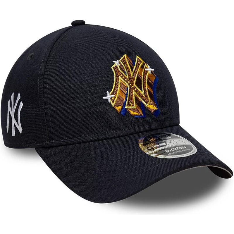 mutzen-gebogen-marineblau-snapback-9forty-m-crown-a-frame-emblem-der-new-york-yankees-mlb-von-new-era