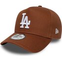mutzen-gebogen-braun-snapback-e-frame-league-essential-der-los-angeles-dodgers-mlb-von-new-era