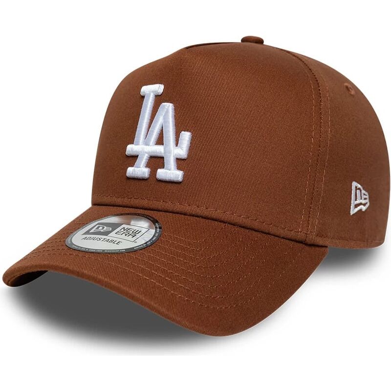 mutzen-gebogen-braun-snapback-e-frame-league-essential-der-los-angeles-dodgers-mlb-von-new-era