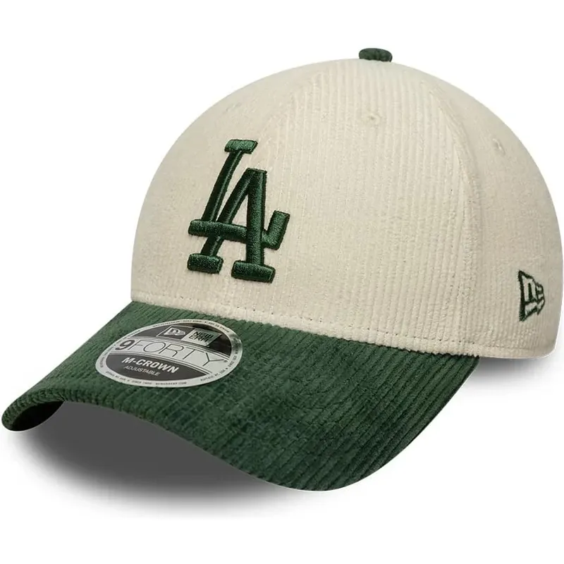 mutzen-gebogen-beige-snapback-9forty-m-crown-cord-der-los-angeles-dodgers-mlb-von-new-era