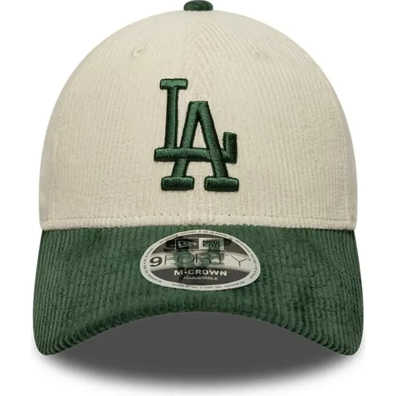 mutzen-gebogen-beige-snapback-9forty-m-crown-cord-der-los-angeles-dodgers-mlb-von-new-era