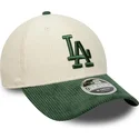 mutzen-gebogen-beige-snapback-9forty-m-crown-cord-der-los-angeles-dodgers-mlb-von-new-era