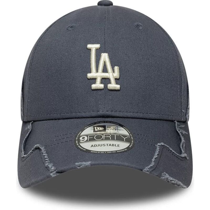 mutzen-gebogen-grau-verstellbares-band-9forty-stitched-der-los-angeles-dodgers-mlb-von-new-era
