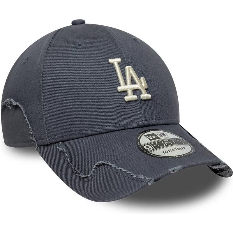 mutzen-gebogen-grau-verstellbares-band-9forty-stitched-der-los-angeles-dodgers-mlb-von-new-era