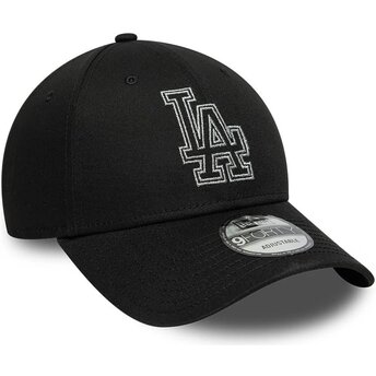 Mützen gebogen schwarz verstellbares band 9FORTY Metallic Outline der Los Angeles Dodgers MLB von New Era