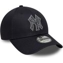 mutzen-gebogen-marineblau-verstellbares-band-9forty-metallic-outline-der-new-york-yankees-mlb-von-new-era