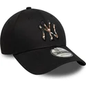 mutzen-gebogen-schwarz-verstellbares-band-9forty-faux-pony-infill-der-new-york-yankees-mlb-von-new-era