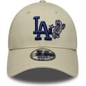 casquette-courbee-beige-et-bleue-ajustable-9forty-food-icon-los-angeles-dodgers-mlb-new-era
