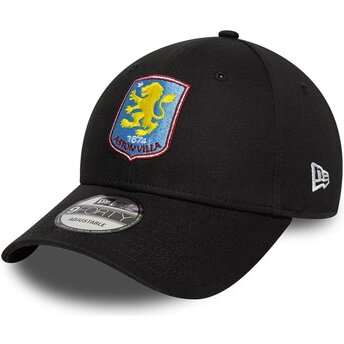 Casquette courbée noire ajustable 9FORTY Core Aston Villa Football Club Premier League New Era