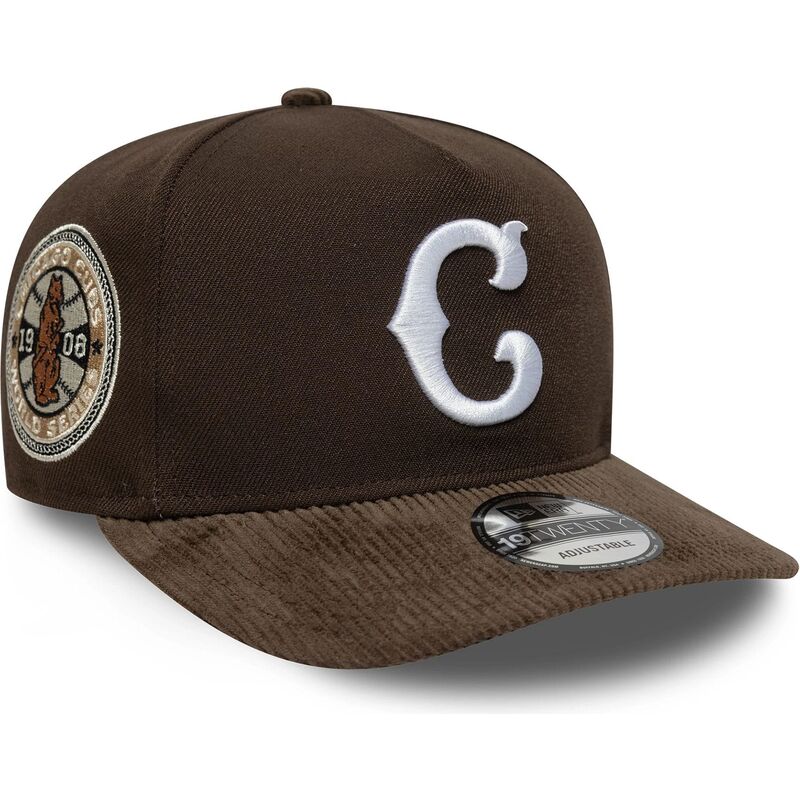 mutzen-gebogen-braun-snapback-19twenty-cooperstown-cord-der-chicago-cubs-mlb-von-new-era