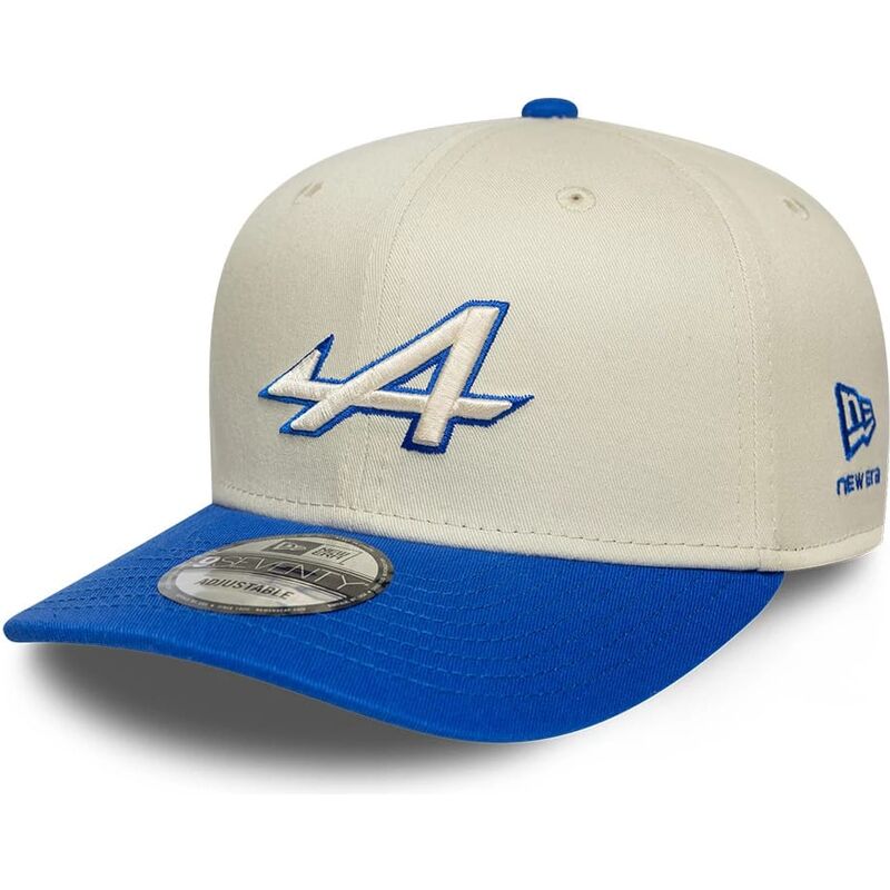 casquette-courbee-beige-et-bleue-snapback-9seventy-stretch-snap-contrast-visor-alpine-f1-team-formula-1-new-era