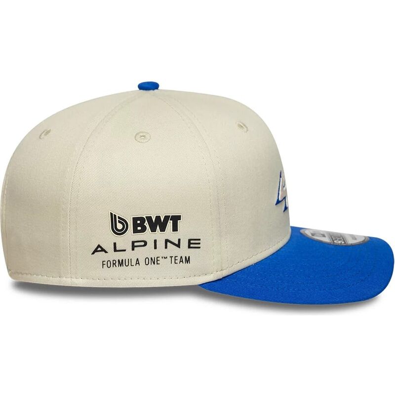 casquette-courbee-beige-et-bleue-snapback-9seventy-stretch-snap-contrast-visor-alpine-f1-team-formula-1-new-era