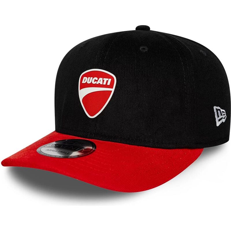 gorra-curva-negra-y-roja-snapback-9seventy-stretch-snap-contrast-visor-de-ducati-motor-motogp-de-new-era