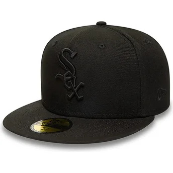 Mützen flach schwarz angepasst 59FIFTY der Chicago White Sox MLB von New Era