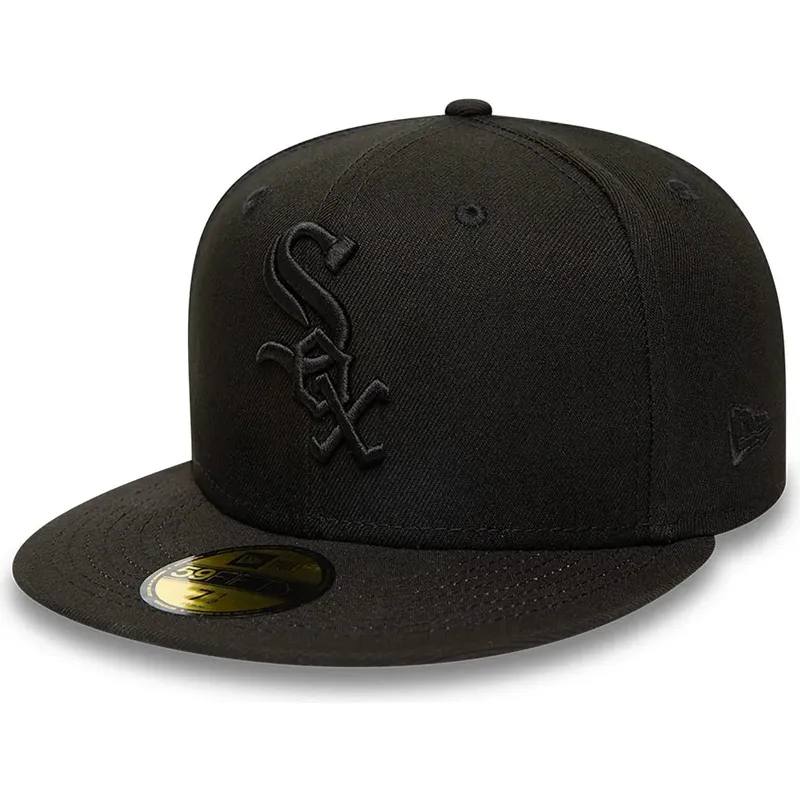 mutzen-flach-schwarz-angepasst-59fifty-der-chicago-white-sox-mlb-von-new-era