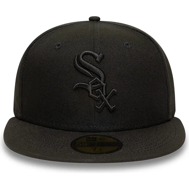 mutzen-flach-schwarz-angepasst-59fifty-der-chicago-white-sox-mlb-von-new-era