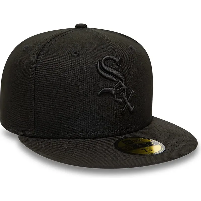 mutzen-flach-schwarz-angepasst-59fifty-der-chicago-white-sox-mlb-von-new-era