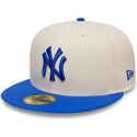mutzen-flach-beige-angepasst-59fifty-league-essential-der-new-york-yankees-mlb-von-new-era