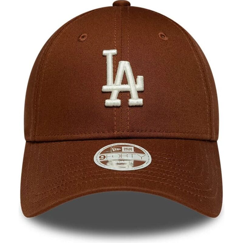 casquette-courbee-marron-ajustable-pour-femme-9forty-league-essential-midi-los-angeles-dodgers-mlb-new-era