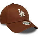 mutzen-gebogen-braun-verstellbares-band-9forty-league-essential-midi-der-los-angeles-dodgers-mlb-von-new-era