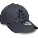 mutzen-gebogen-grau-verstellbares-band-9forty-league-essential-der-new-york-yankees-mlb-von-new-era