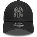 mutzen-gebogen-grau-verstellbares-band-9forty-metallic-outline-der-new-york-yankees-mlb-von-new-era