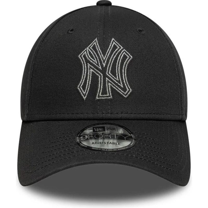 mutzen-gebogen-grau-verstellbares-band-9forty-metallic-outline-der-new-york-yankees-mlb-von-new-era