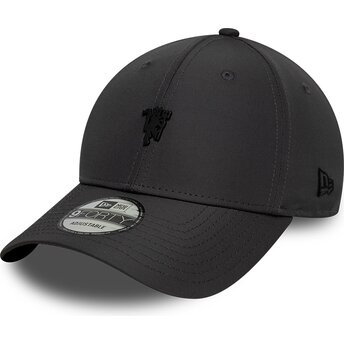 Mützen gebogen grau verstellbares band 9FORTY Metal der Manchester United Football Club Premier League von New Era