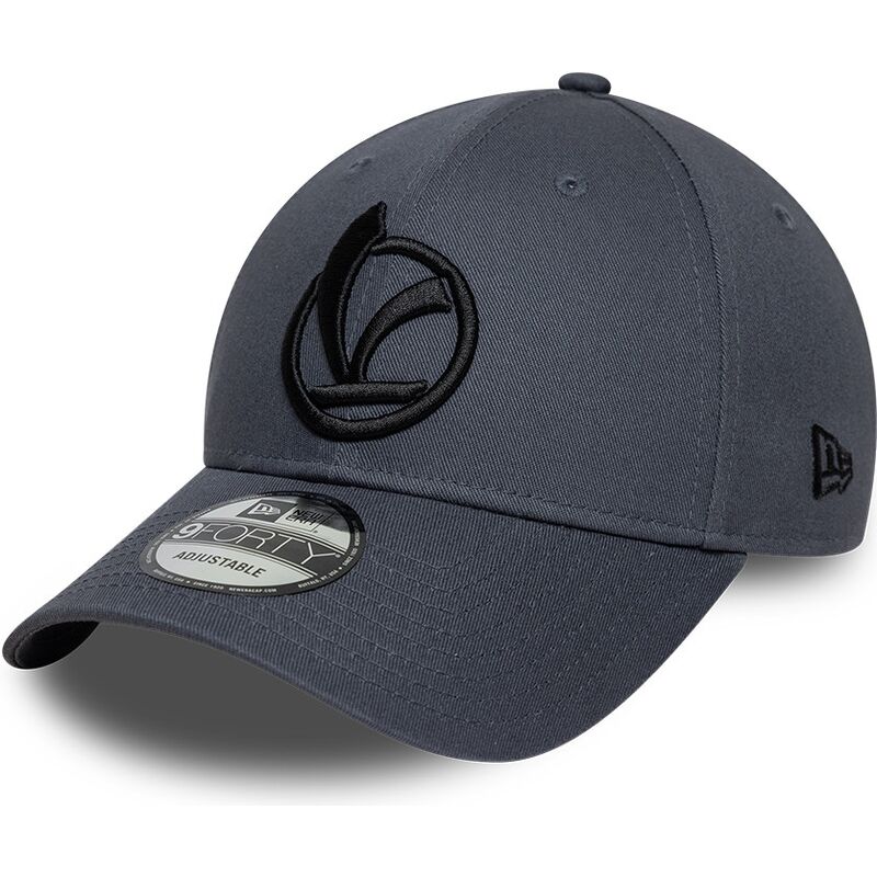 casquette-courbee-grise-fonce-ajustable-avec-logo-noir-9forty-logo-vespa-piaggio-new-era