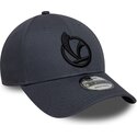 casquette-courbee-grise-fonce-ajustable-avec-logo-noir-9forty-logo-vespa-piaggio-new-era