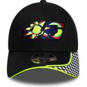 mutzen-gebogen-schwarz-verstellbares-band-9forty-m-crown-check-der-valentino-rossi-vr46-motogp-von-new-era