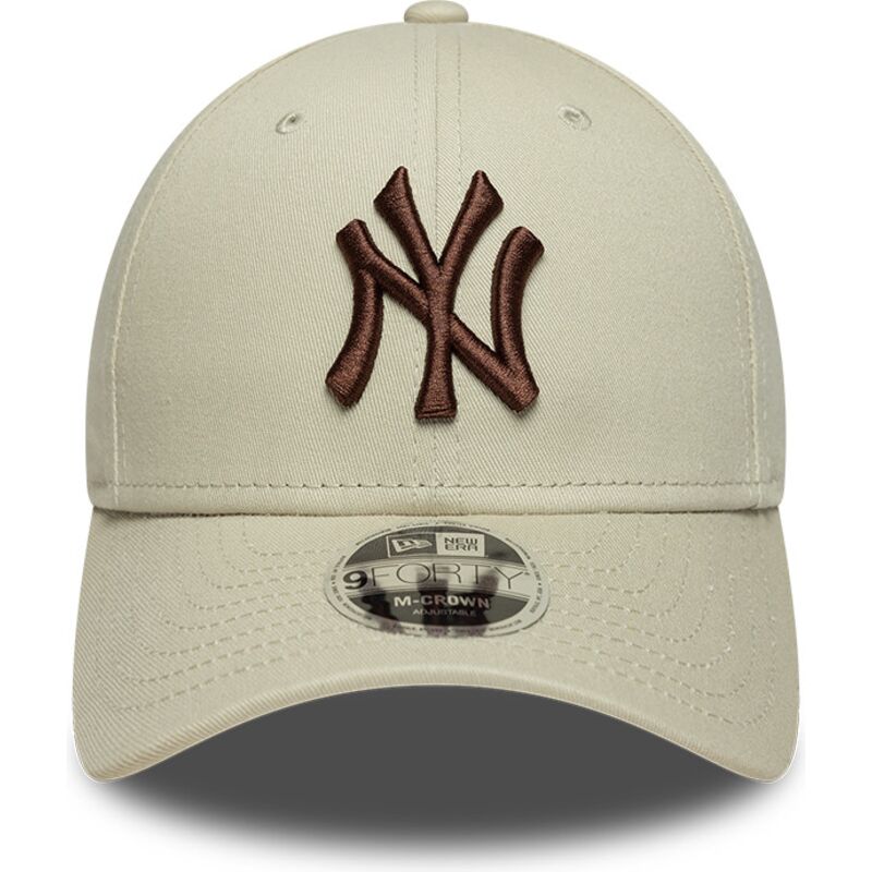 casquette-courbee-beige-snapback-avec-logo-marron-9forty-m-crown-new-york-yankees-mlb-new-era