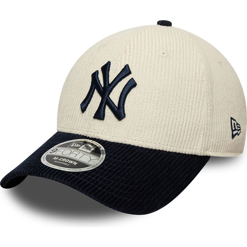 mutzen-gebogen-beige-verstellbares-band-9forty-m-crown-cord-der-new-york-yankees-mlb-von-new-era