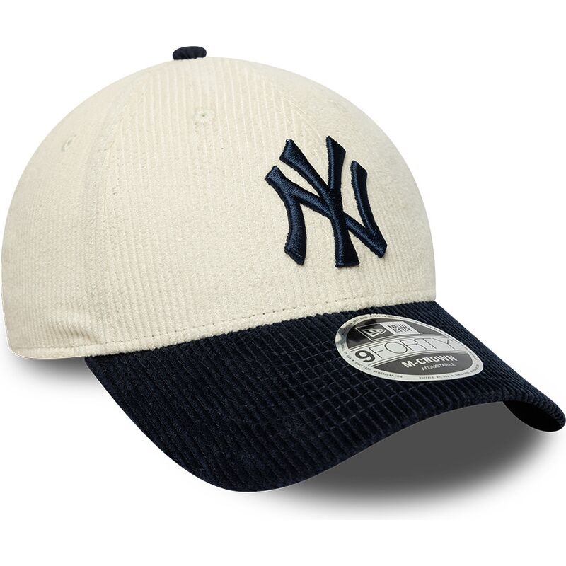 mutzen-gebogen-beige-verstellbares-band-9forty-m-crown-cord-der-new-york-yankees-mlb-von-new-era