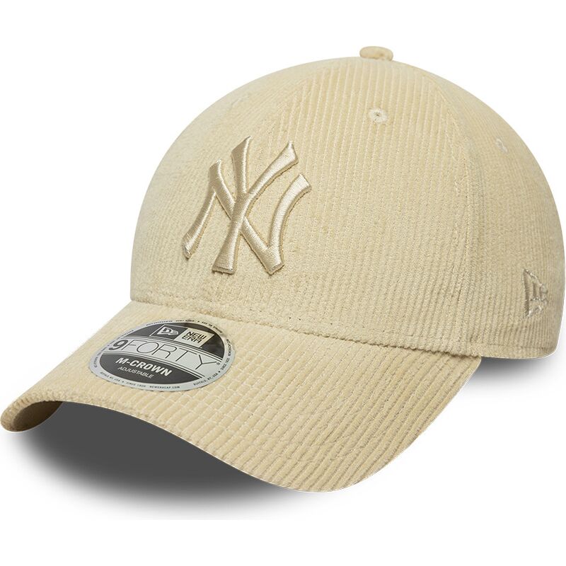 mutzen-gebogen-beige-verstellbares-band-9forty-m-crown-cord-der-new-york-yankees-mlb-von-new-era