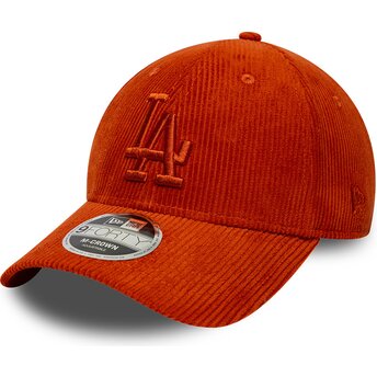 Casquette courbée orange ajustable avec logo orange 9FORTY M-Crown Cord Los Angeles Dodgers MLB New Era