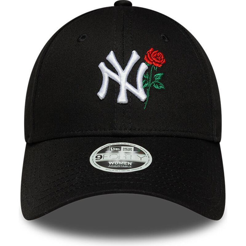 mutzen-gebogen-schwarz-verstellbares-band-9forty-flower-icon-der-new-york-yankees-mlb-von-new-era