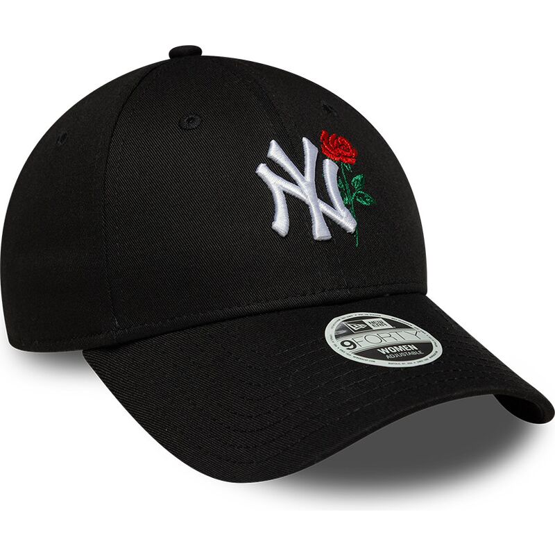 mutzen-gebogen-schwarz-verstellbares-band-9forty-flower-icon-der-new-york-yankees-mlb-von-new-era