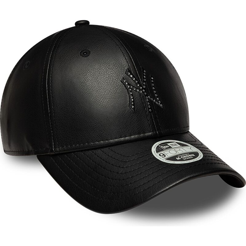 casquette-courbee-noire-snapback-pour-femme-avec-logo-noir-9forty-m-crown-pu-diamante-new-york-yankees-mlb-new-era