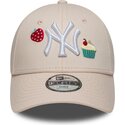 mutzen-gebogen-rosa-verstellbares-band-fur-kinder-9forty-food-icon-cupcake-der-new-york-yankees-mlb-von-new-era