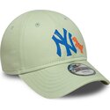casquette-courbee-verte-ajustable-pour-enfant-avec-logo-bleu-9forty-dino-icon-new-york-yankees-mlb-new-era