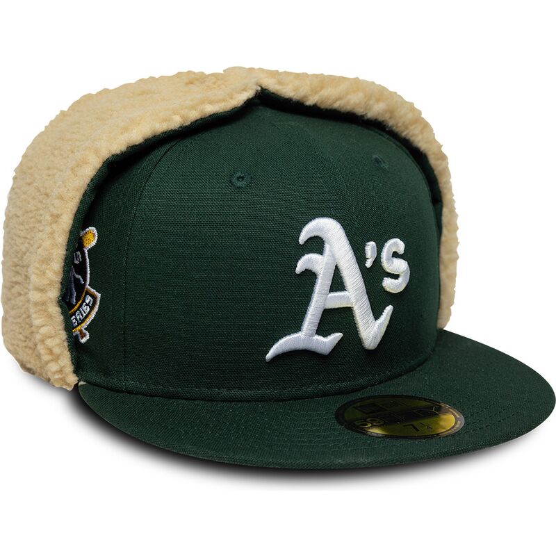 casquette-plate-verte-ajustee-59fifty-dogear-world-series-oakland-athletics-mlb-new-era