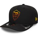 casquette-courbee-noire-snapback-9seventy-stretch-snap-repreve-associazione-sportiva-roma-serie-a-new-era