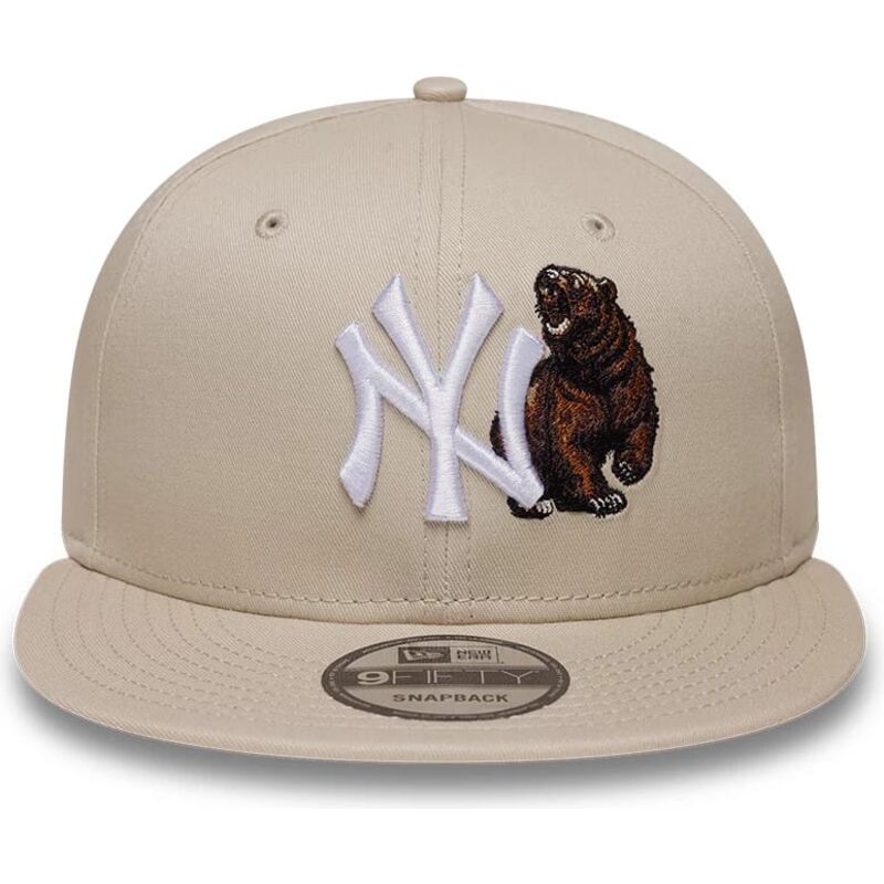 casquette-plate-beige-snapback-ours-9fifty-outdoor-icon-new-york-yankees-mlb-new-era